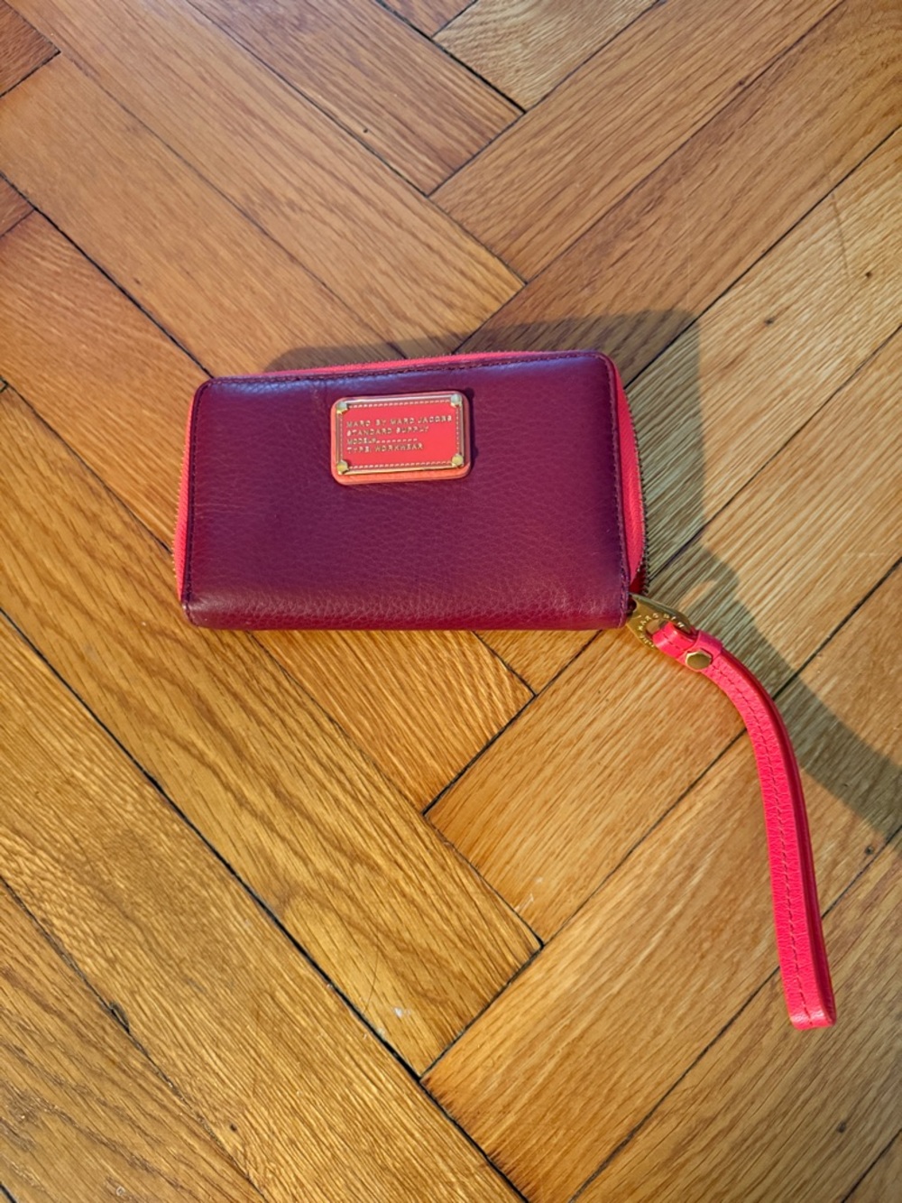Marc by Marc Jacobs Bright Red Zip-Around Wristlet Wallet